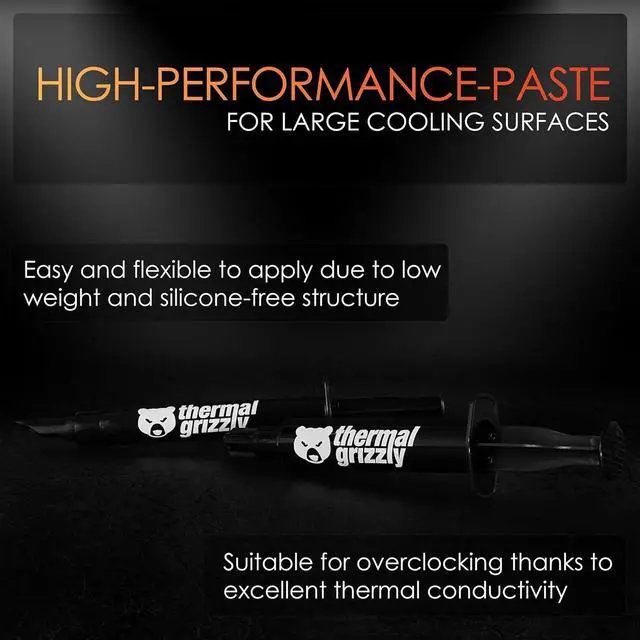 Alt view image 14 of 18 - Thermal Grizzly Hydronaut - Conductive, High Performance Thermal Paste - Extensive for air Cooling Systems, Water Cooling, for All heatsinks CPU and GPU (1 Gram)