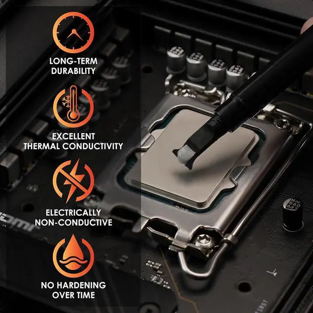 Alt view image 6 of 11 - Thermal Grizzly Hydronaut - Conductive, High Performance Thermal Paste - Extensive for air cooling systems, water cooling, for all heatsinks CPU and GPU 3.9g