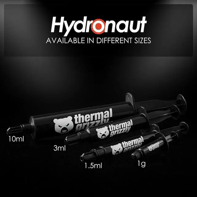 Alt view image 7 of 11 - Thermal Grizzly Hydronaut - Conductive, High Performance Thermal Paste - Extensive for air cooling systems, water cooling, for all heatsinks CPU and GPU 3.9g