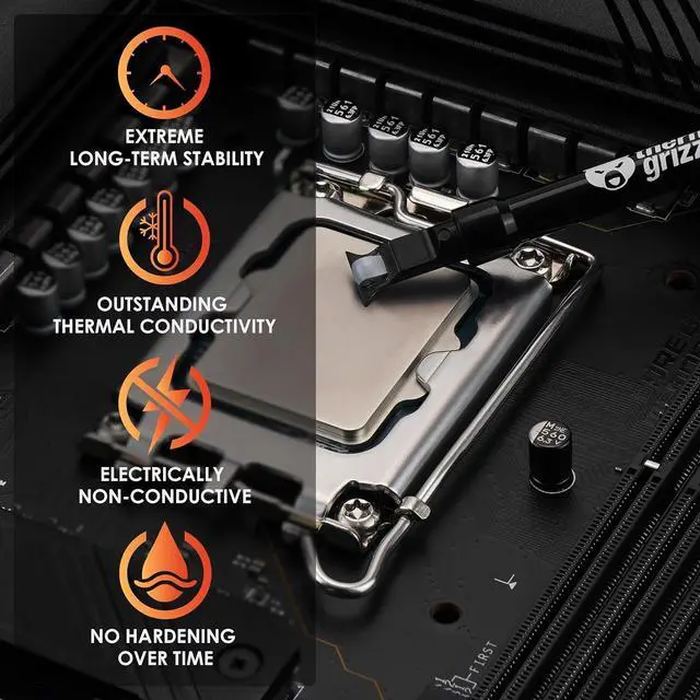 Alt view image 10 of 15 - Thermal Grizzly Duronaut - 6 Gram - Enhanced Durability & High Performance Thermal Paste - for Maximum Thermal Conductivity While Overclocking CPU/GPU/PS4/PS5/Xbox
