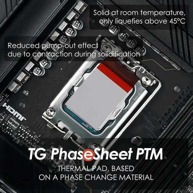 Alt view image 11 of 15 - Thermal Grizzly - Phase Sheet PTM (50x40mm)- High-Performance Thermal pad with Phase Change Material | Durable, not electrically Conductive | for CPU, GPU & Electronics Cooling
