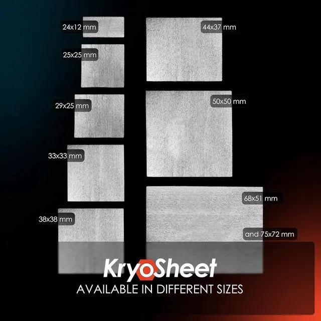 Alt view image 11 of 13 - Thermal Grizzly KryoSheet 38 mm x 38 mm Thermal Pad