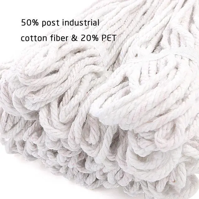 Alt view image 5 of 7 - Loop-End Cotton String Heavy Duty Mop Head Refills 6 inch Headband Replacement
