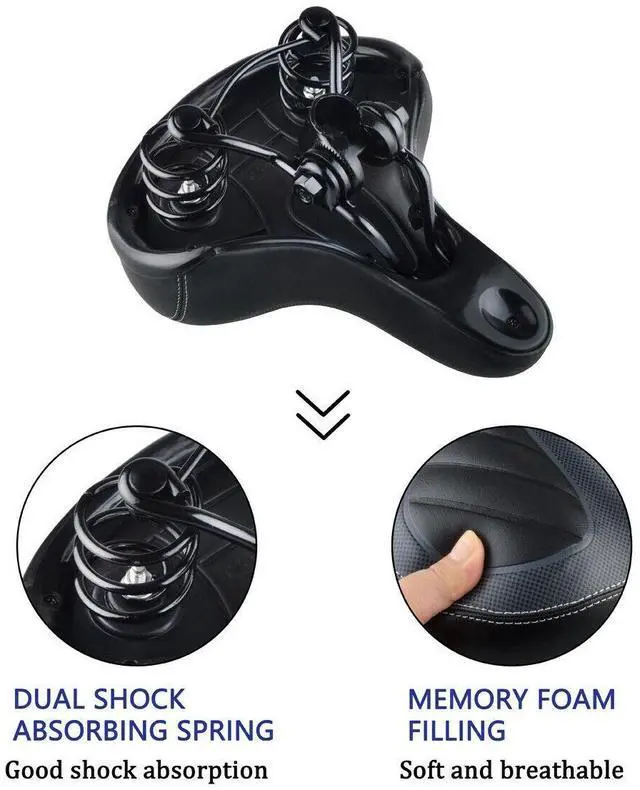 Alt view image 6 of 7 - Comfort Wide Big Bum Soft Gel E-bike Bicycle Saddle Seat Air Cushion Gel Pad