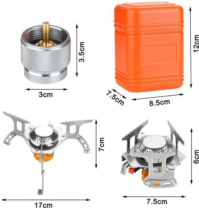 Alt view image 3 of 7 - 3700W Portable Backpacking Camping Gas Stove with Piezo Ignition Burner Case