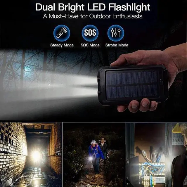 Alt view image 4 of 7 - Super Solar Power Bank Charger USB Portable Charger Power Bank For Cell Phone