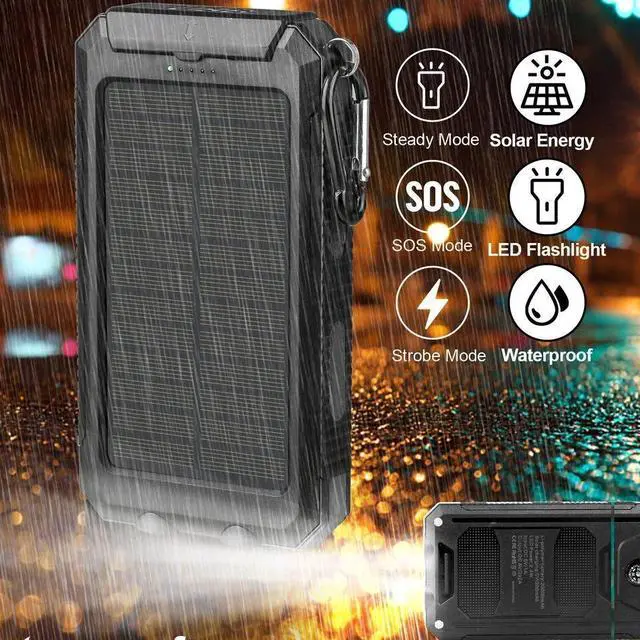 Alt view image 5 of 7 - Super Solar Power Bank Charger USB Portable Charger Power Bank For Cell Phone