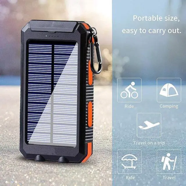 Alt view image 7 of 7 - Super Solar Power Bank Charger USB Portable Charger Power Bank For Cell Phone