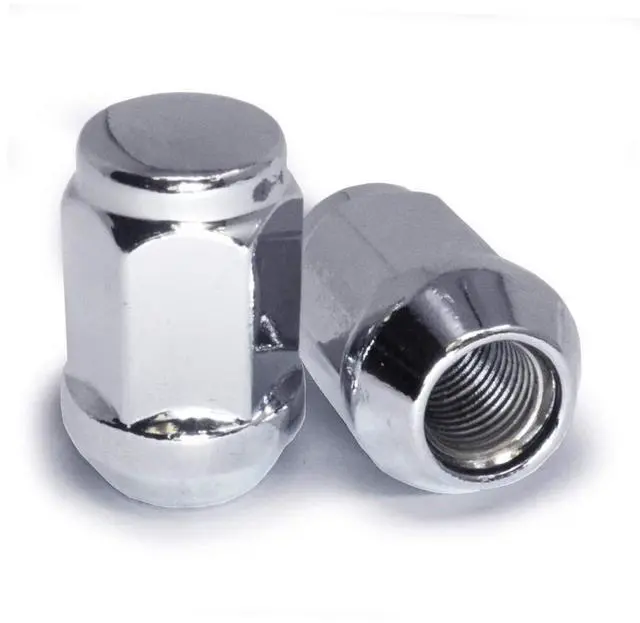 Alt view image 2 of 7 - Set of 20 1/2" Lug Nuts Chrome Acorn Bulge Wheel Nut Closed End Lugnuts 1/2x20