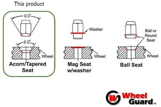 Alt view image 6 of 7 - Set of 20 1/2" Lug Nuts Chrome Acorn Bulge Wheel Nut Closed End Lugnuts 1/2x20