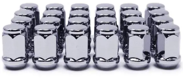 Alt view image 7 of 7 - Set of 20 1/2" Lug Nuts Chrome Acorn Bulge Wheel Nut Closed End Lugnuts 1/2x20