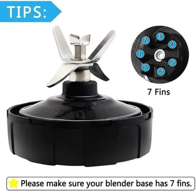 Alt view image 2 of 5 - Replacement Extractor Blade For Nutri Ninja 7Fin Auto iQ BL480 BL482 BL640 BL642