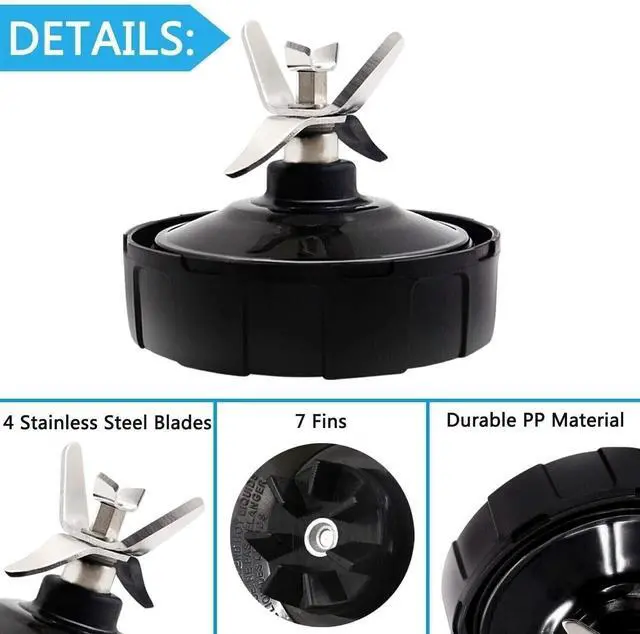 Alt view image 3 of 5 - Replacement Extractor Blade For Nutri Ninja 7Fin Auto iQ BL480 BL482 BL640 BL642