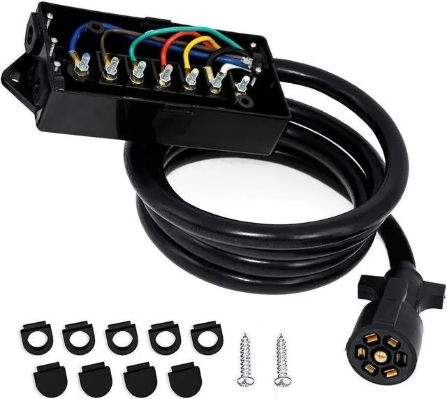 Alt view image 7 of 7 - 7 Way Trailer Plug Weatherproof Trailer Wiring Harness 7 Pin Trailer Connector