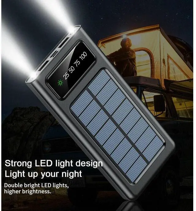 Alt view image 3 of 7 - Solar Power Bank 9000000mAh 4 USB Backup External Battery Charger for Cell Phone