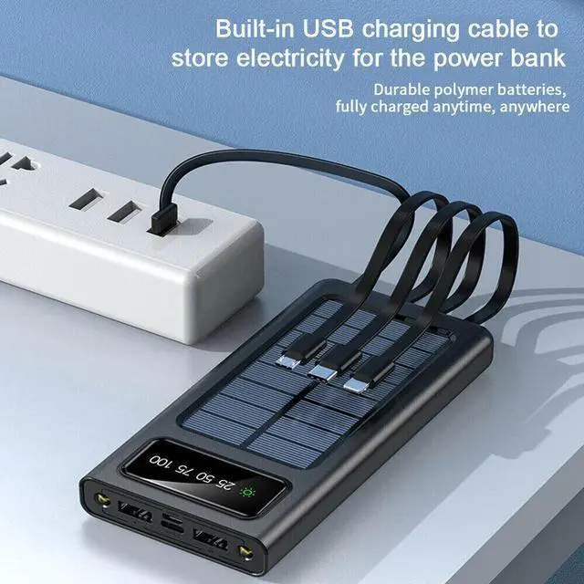 Alt view image 5 of 7 - Solar Power Bank 9000000mAh 4 USB Backup External Battery Charger for Cell Phone