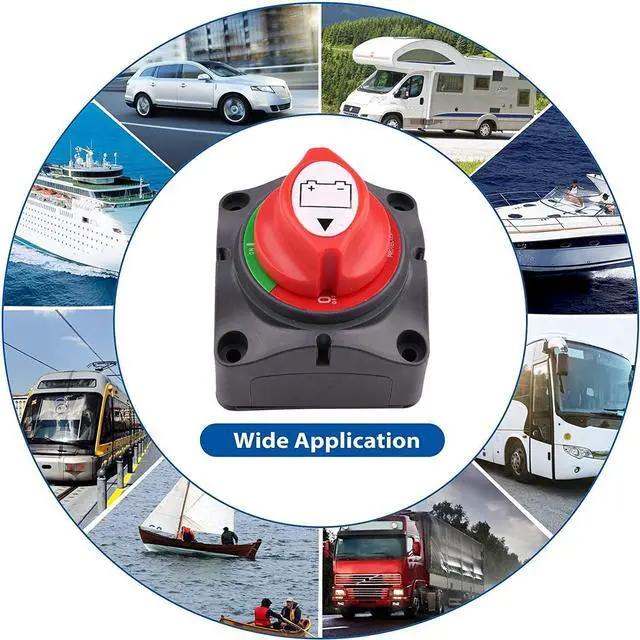 Alt view image 4 of 7 - 12V Battery Disconnect Rotary Switch Cut On/Off Set for Car SUV RV Marine Boat