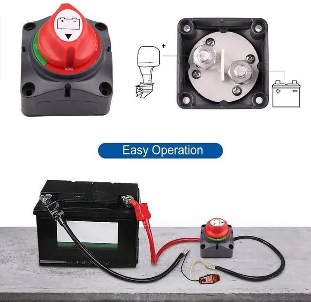 Alt view image 5 of 7 - 12V Battery Disconnect Rotary Switch Cut On/Off Set for Car SUV RV Marine Boat