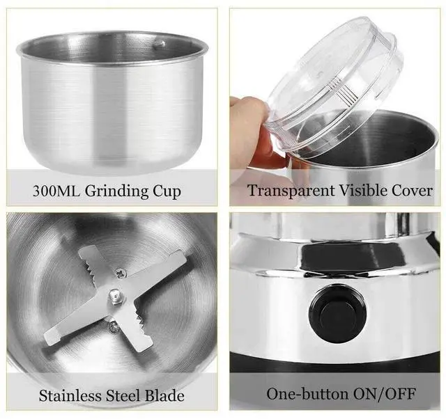 Alt view image 2 of 7 - Electric Coffee Bean Grinder Nut Seed Herb Grind Spice Crusher Mill Blender New