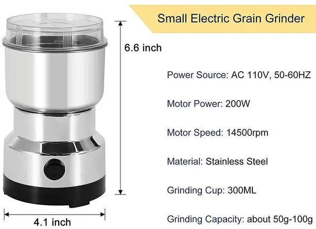 Alt view image 4 of 7 - Electric Coffee Bean Grinder Nut Seed Herb Grind Spice Crusher Mill Blender New