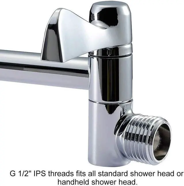 Alt view image 3 of 7 - 11" Solid Brass Shower Head Extension Arm with Lock Joints Adjustable Height