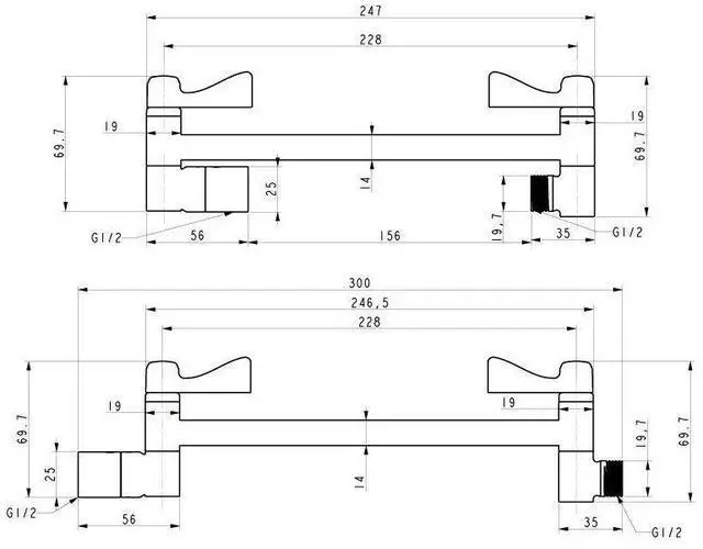 Alt view image 7 of 7 - 11" Solid Brass Shower Head Extension Arm with Lock Joints Adjustable Height