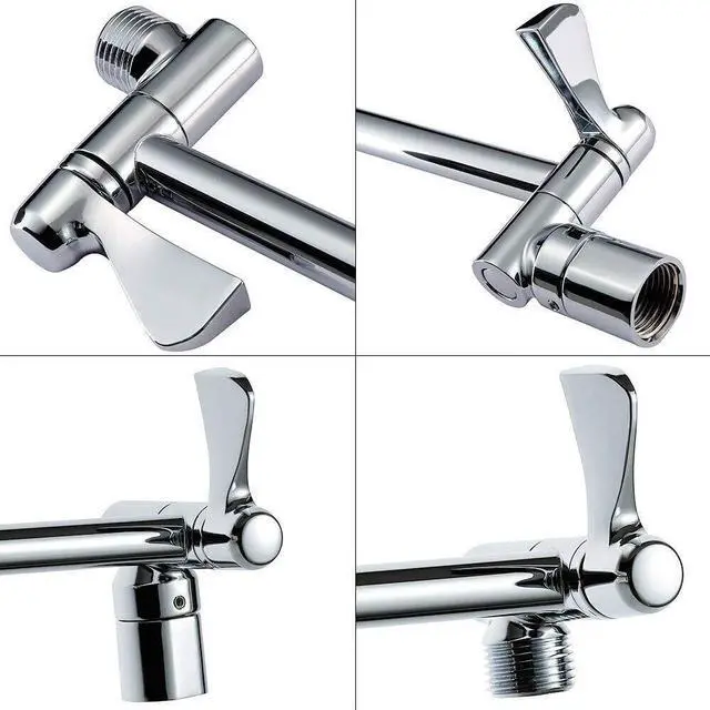 Alt view image 4 of 7 - 11" Solid Brass Shower Head Extension Arm with Lock Joints Adjustable Height