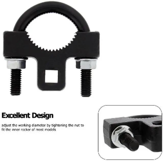 Alt view image 6 of 7 - 3/8" Inner Tie Rod Tool Remover Removal Low-Profile Turner Installer Car Repair