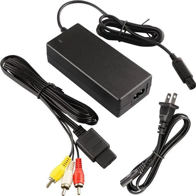 Alt view image 7 of 7 - Audio Video AV RCA+AC Cable Power Supply Adapter Cord For Nintendo Gamecube NGC