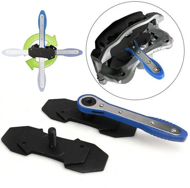 Alt view image 3 of 7 - Car Ratchet Brake Piston Spreader Wrench Caliper Pad Install Tool Press Ratchet