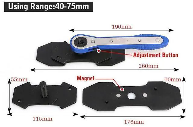 Alt view image 6 of 7 - Car Ratchet Brake Piston Spreader Wrench Caliper Pad Install Tool Press Ratchet