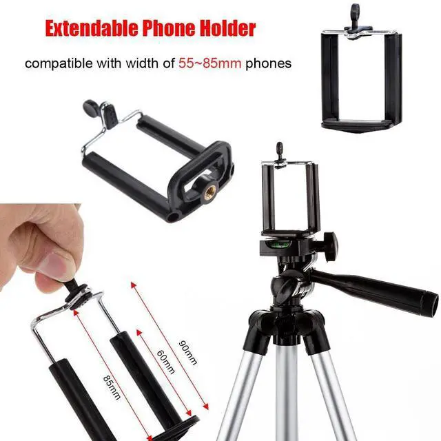 Alt view image 2 of 7 - Professional Camera Phone Holder Tripod Stand for Smartphone iPhone Samsung+ Bag