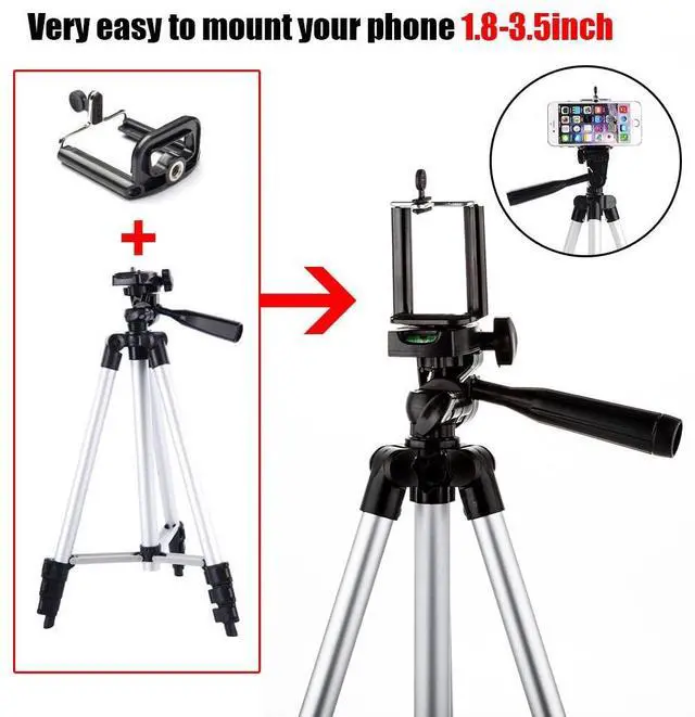 Alt view image 4 of 7 - Professional Camera Phone Holder Tripod Stand for Smartphone iPhone Samsung+ Bag