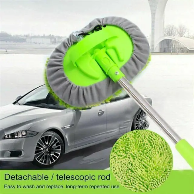 Alt view image 2 of 7 - Adjustable Telescopic Car Wash Brush Kit Mop Long Handle Vehicle Cleaning Tool