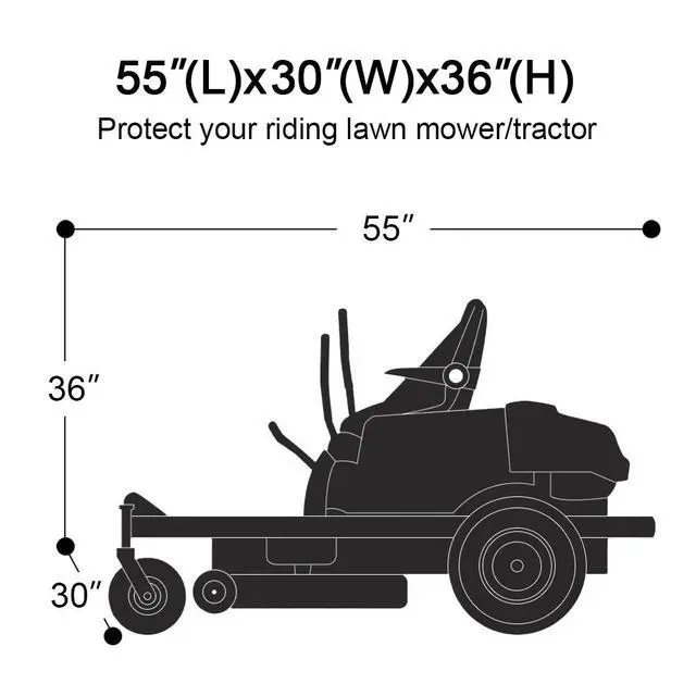 Alt view image 2 of 7 - 55" Universal Riding Lawn Mower Tractor Cover Waterproof UV Resistant Garden