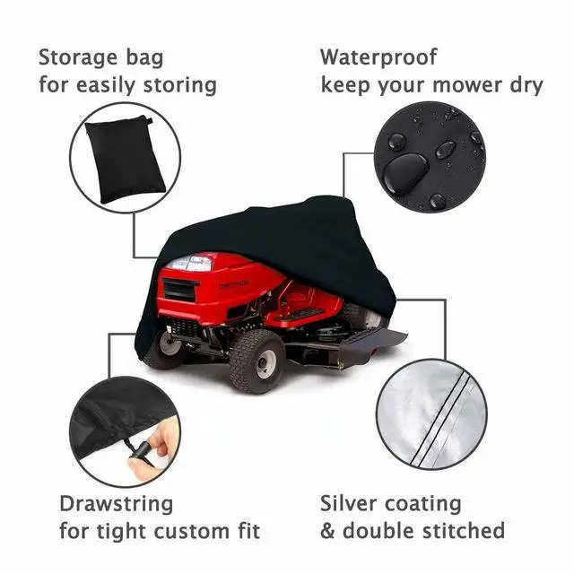 Alt view image 3 of 7 - 55" Universal Riding Lawn Mower Tractor Cover Waterproof UV Resistant Garden