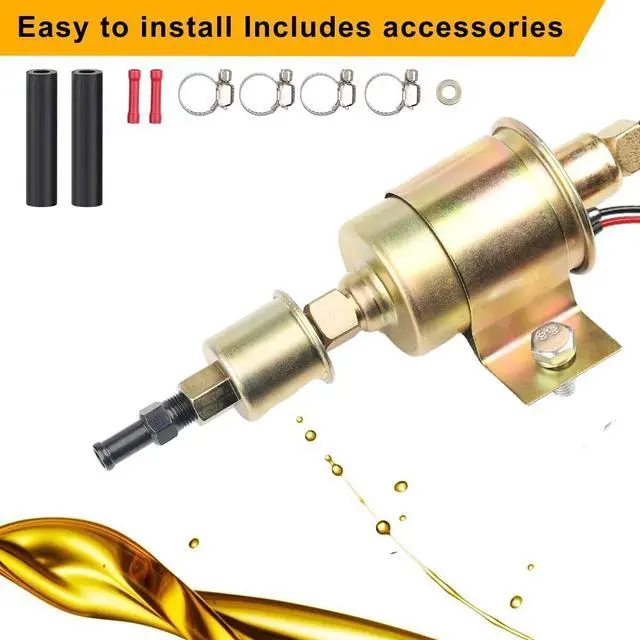 Alt view image 3 of 7 - 12V 12S Universal Electric Fuel Pump Inline Low Pressure 5/16" 5-9PSI Gas E8012S
