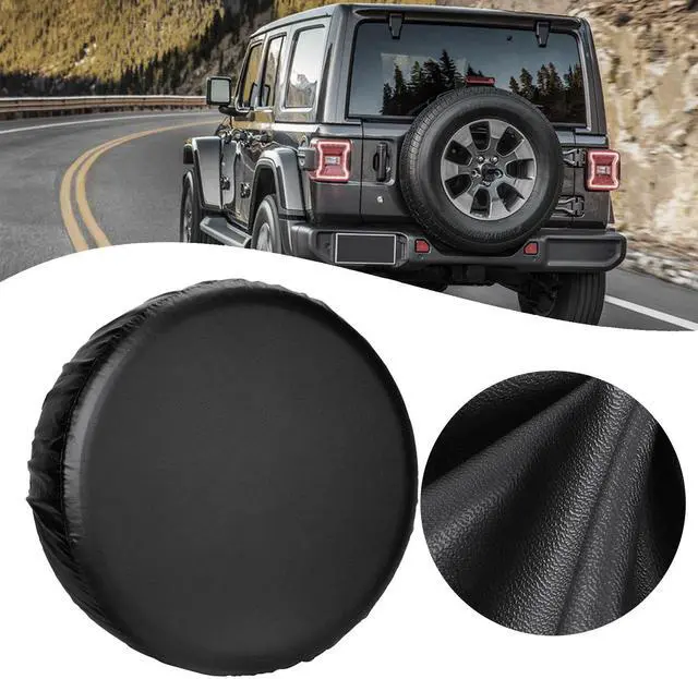 Alt view image 2 of 7 - Universal 14inch Spare Tire Cover PU Leather Fit for Trailer RV Car Truck Wheel