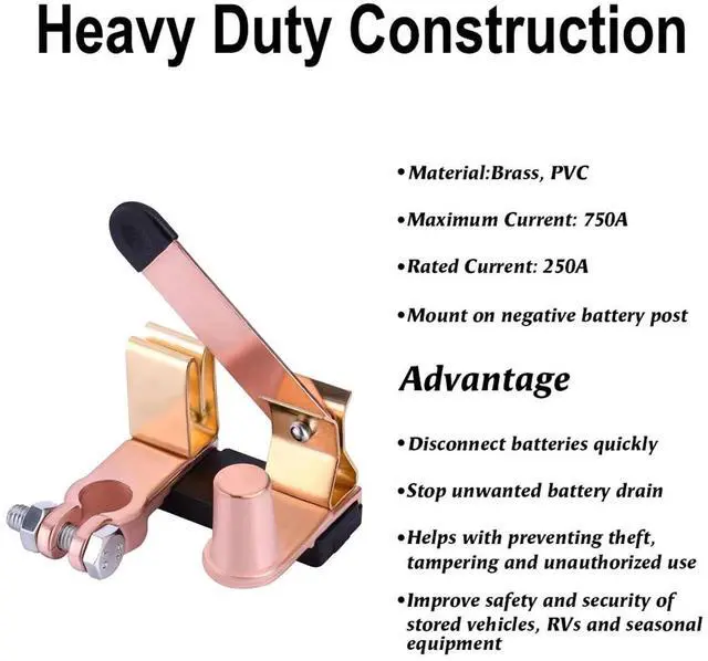 Alt view image 6 of 7 - Knife Blade Switch Battery Disconnect Top Post HEAVY DUTY SHUT OFF Car 12/24V