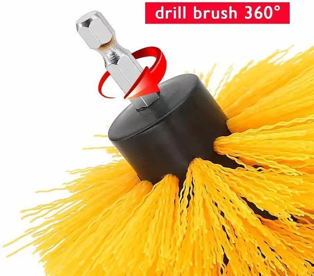 Alt view image 7 of 7 - 5 Pack Drill Brush Attachments Power Cleaning Kit Scrubber Brush for Carpet, Car