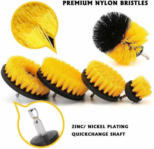Alt view image 3 of 7 - 5 Pack Drill Brush Attachments Power Cleaning Kit Scrubber Brush for Carpet, Car