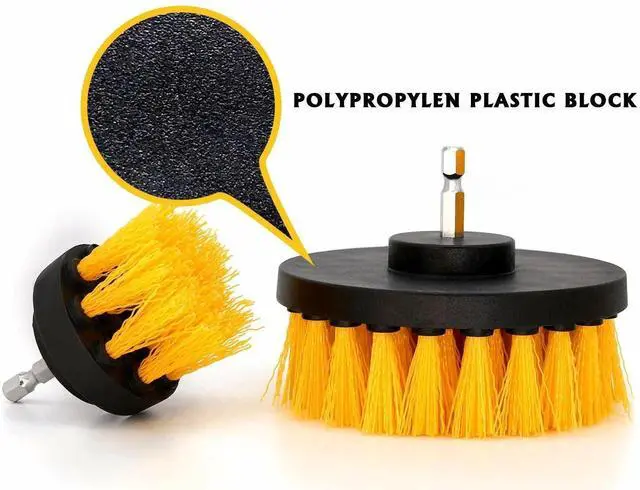 Alt view image 5 of 7 - 5 Pack Drill Brush Attachments Power Cleaning Kit Scrubber Brush for Carpet, Car
