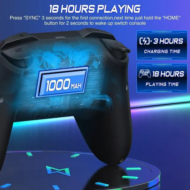 Alt view image 7 of 7 - Pro Wireless Game Controller Gamepad Joystick Remote For Nintendo Switch /OLED