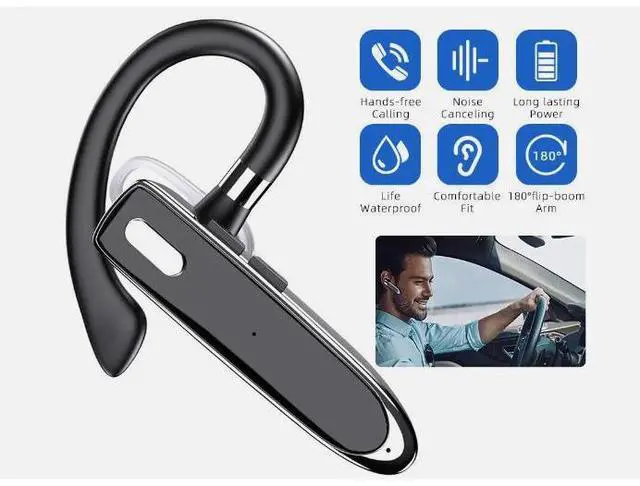 Main image of Bluetooth 5.3 Trucker Wireless Headset Earpiece Dual Mic Earbud Noise Cancelling