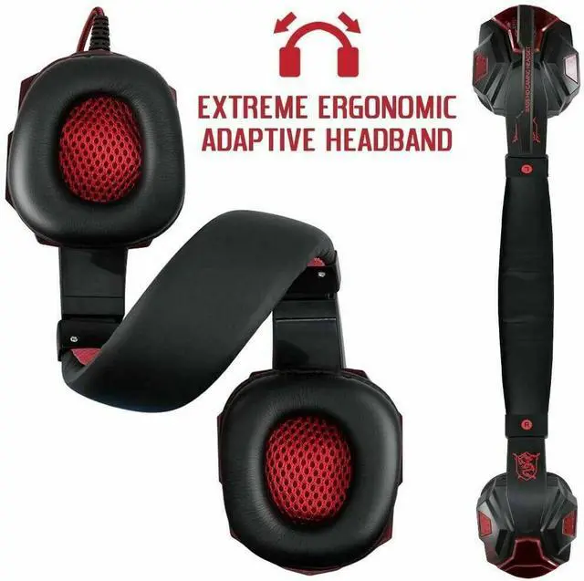 Alt view image 4 of 7 - 3.5mm Gaming Headset Mic LED Headphones Stereo Bass Surround For PC PS4 Xbox One