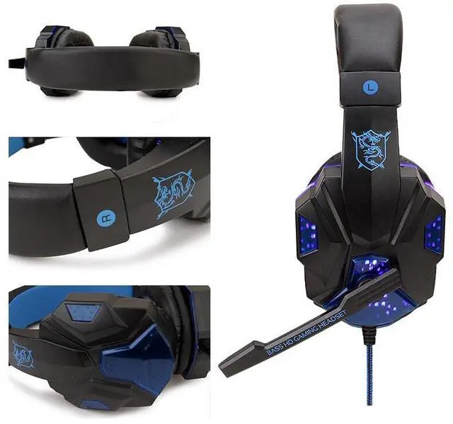 Alt view image 3 of 7 - 3.5mm Gaming Headset Mic Headphones Stereo Bass Surround For PS5 PS4 PC Xbox One