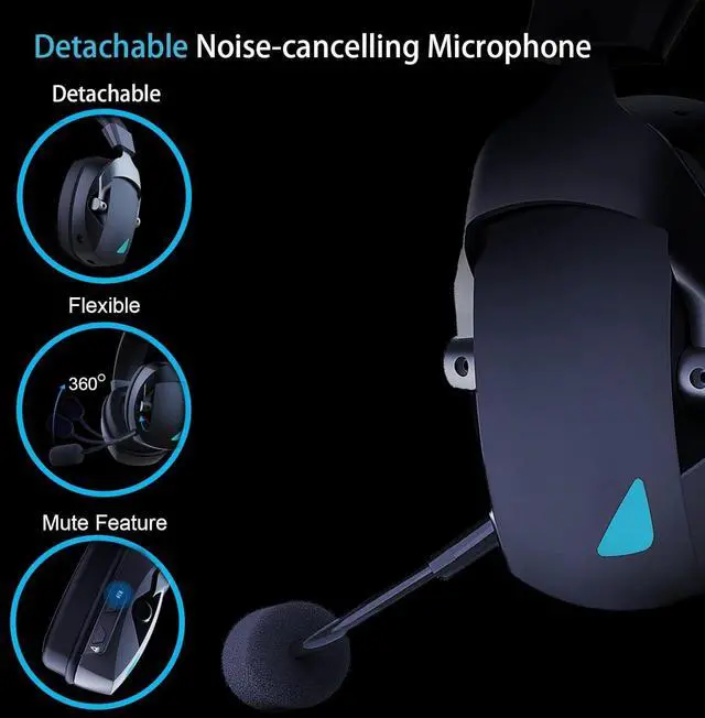 Alt view image 7 of 7 - 2.4GHz Wireless Gaming Headset USB Gaming Headphones for PS5/PS4/PC/Switch