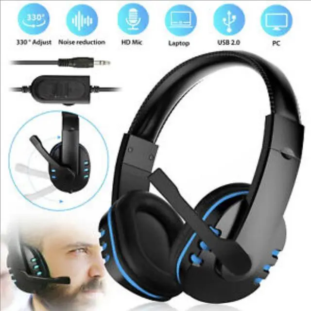 Main image of Pro Gamer Headset for PS4 PS5 Xbox One PC Computer Tablet Blue Headphones