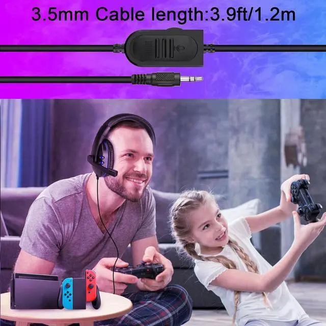 Alt view image 2 of 6 - Pro Gamer Headset for PS4 PS5 Xbox One PC Computer Tablet Blue Headphones
