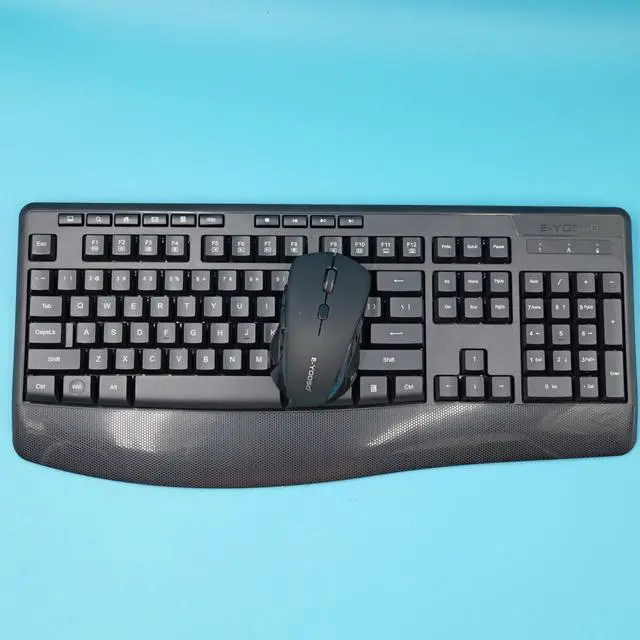 Alt view image 2 of 5 - Wireless Keyboard and Mouse Combo,  2.4GHz Full Sized Ergonomic Wireless